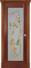 Дверь межкомнатная Varadoor Рубикон Натуральная вишня витраж Букет - Капитель