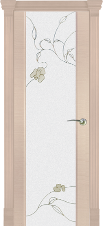Дверь межкомнатная Varadoor Палермо Беленый дуб витраж Орхидея