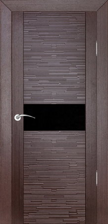 Дверь межкомнатная Роста 3DX D2 Техно Венге Черное стекло