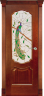 Дверь межкомнатная Varadoor Анкона Красное дерево витраж Павлин - Капитель