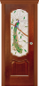 Дверь межкомнатная Varadoor Анкона Красное дерево витраж Павлин - Карниз