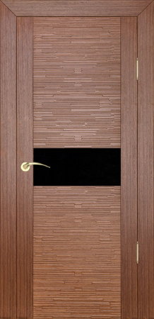 Дверь межкомнатная Роста 3DX D2 Техно Орех Черное стекло