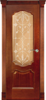 Дверь межкомнатная Varadoor Анкона Красное дерево витраж Сантори 2