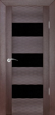 Дверь межкомнатная Роста 3DX D3 Бриз Венге Черное стекло