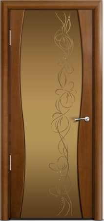 Дверь межкомнатная Milyana Omega Омега1 Анегри стекло фантазия бронзовое