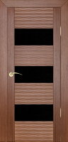 Дверь межкомнатная Роста 3DX D3 Бриз Орех Черное стекло