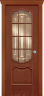 Дверь межкомнатная Varadoor Анкона Красное дерево витраж Валенсия с решеткой - Карниз
