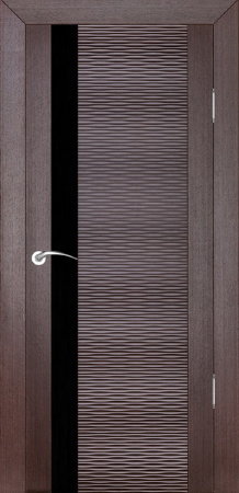 Дверь межкомнатная Роста 3DX D4 Бриз Венге Черное стекло