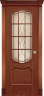 Дверь межкомнатная Varadoor Анкона Красное дерево витраж Виттори бронза с решеткой - Капитель