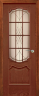 Дверь межкомнатная Varadoor Анкона Красное дерево витраж Виттори бронза с решеткой - Наличник