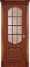 Дверь межкомнатная Varadoor Анкона Красное дерево витраж Колосья с решеткой - Капитель