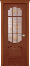 Дверь межкомнатная Varadoor Анкона Красное дерево витраж Колосья с решеткой - Карниз