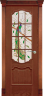 Дверь межкомнатная Varadoor Анкона Красное дерево витраж Павлин с решеткой - Капитель