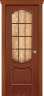 Дверь межкомнатная Varadoor Анкона Красное дерево витраж Сантори 2 с решеткой - Карниз