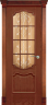 Дверь межкомнатная Varadoor Анкона Красное дерево витраж Сантори 2 с решеткой - Капитель
