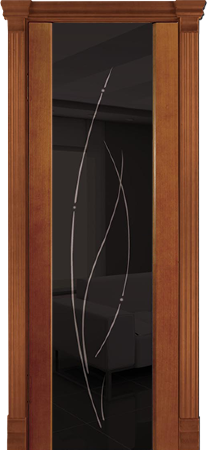 Дверь межкомнатная Varadoor Палермо Натуральная вишня стекло Ветка