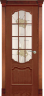 Дверь межкомнатная Varadoor Анкона Красное дерево витраж Цветы с решеткой - Капитель