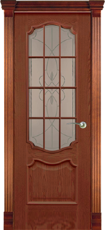 Дверь межкомнатная Varadoor Анкона Красное дерево Виттория 2 бронза с решеткой