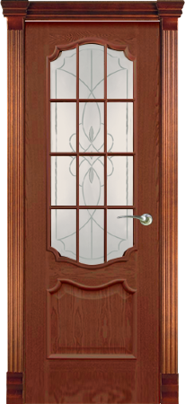 Дверь межкомнатная Varadoor Анкона Красное дерево Виттория 2 с решеткой