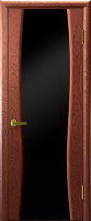 Дверь межкомнатная Luxor Клеопатра 2 Красное дерево Черное стекло