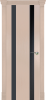 Дверь межкомнатная Varadoor Соренто Беленый дуб две вставки черного стекла