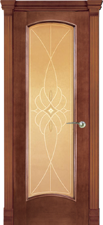 Дверь межкомнатная Varadoor Экзотика Натуральная вишня стекло Виттория 2