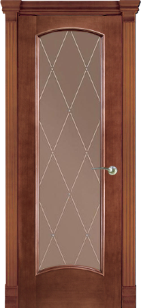 Дверь межкомнатная Varadoor Экзотика Натуральная вишня стекло Версаль