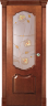 Дверь межкомнатная Varadoor Анкона Натуральная вишня витраж Колосья - Капитель