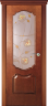 Дверь межкомнатная Varadoor Анкона Натуральная вишня витраж Колосья - Карниз