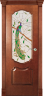 Дверь межкомнатная Varadoor Анкона Натуральная вишня витраж Павлин - Капитель