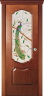 Дверь межкомнатная Varadoor Анкона Натуральная вишня витраж Павлин - Карниз