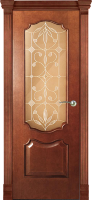 Дверь межкомнатная Varadoor Анкона Натуральная вишня витраж Сантори 2
