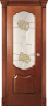 Дверь межкомнатная Varadoor Анкона Натуральная вишня витраж Цветы - Капитель