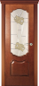 Дверь межкомнатная Varadoor Анкона Натуральная вишня витраж Цветы - Карниз