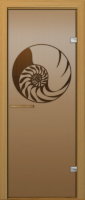 Дверь для бани Астрал Дизайн Наутилус бронза Р31