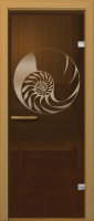 Дверь для бани Астрал Дизайн Наутилус бронза Р32