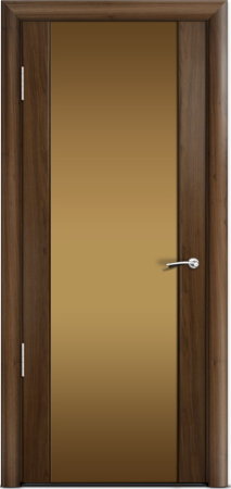 Дверь межкомнатная Milyana Omega Омега2 Американский орех стекло бронзовое