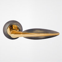 Дверная ручка ROSSI LOGO LD 58-1 AB/GP бронза античная/золото
