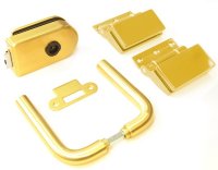 Ручка HAG для стеклянной двери шлифованное золото - комплект