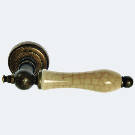 Дверная ручка ROSSI LAURA AG бронза состаренная/керамика слоновая кость