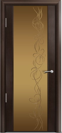 Дверь межкомнатная Milyana Omega Омега2 Венге стекло фантазия бронзовое