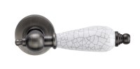 Дверная ручка ARCHIE GENESIS REDONDO BL. SILVER черненое серебро/керамика кракелюр