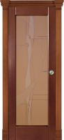 Дверь межкомнатная Varadoor Рубикон Натуральная вишня витраж Абстракция