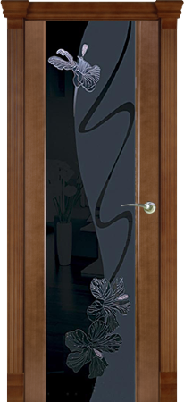 Дверь межкомнатная Varadoor Палермо Анегри тон1 стекло Клематис черный